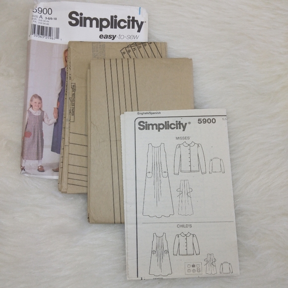 Simplicity 5900 EASY Jumper and Blouse, Child Size 3-8, Misses 6-18 - Picture 3 of 5